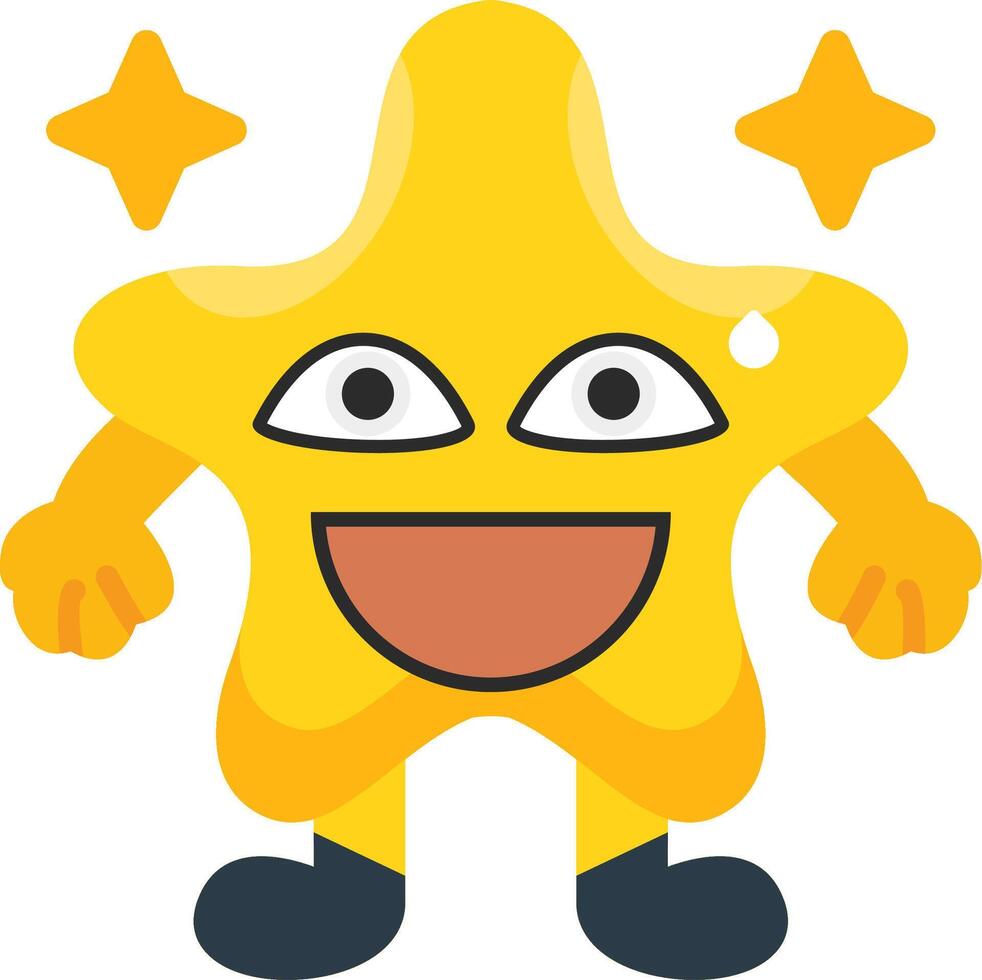 Tired Star Emoji Colourful Flat vector
