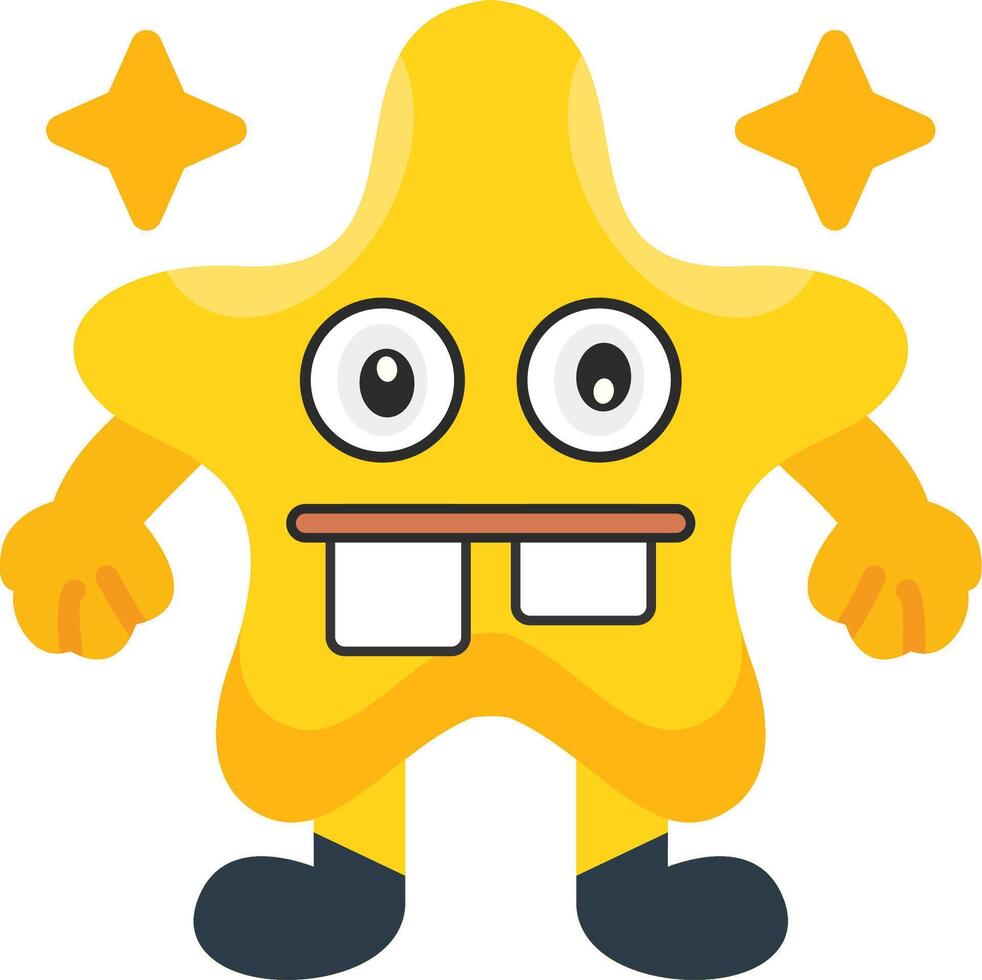 Ugly Expression Star Colourful Flat Icons vector