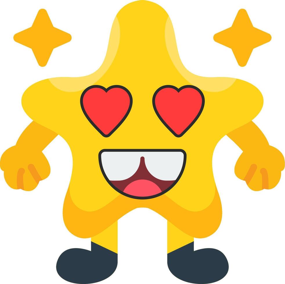 In Love Star Colourful Emoji Pack vector