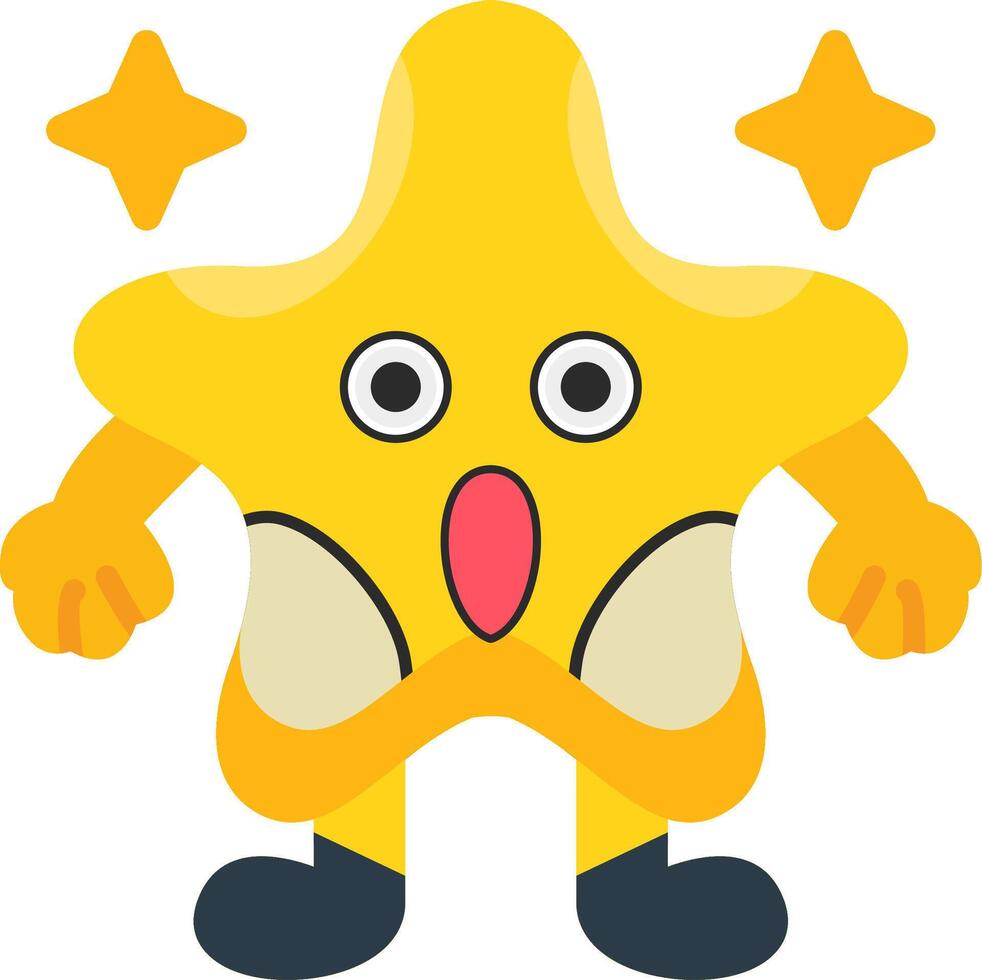 Shocked Expression Star Colourful vector