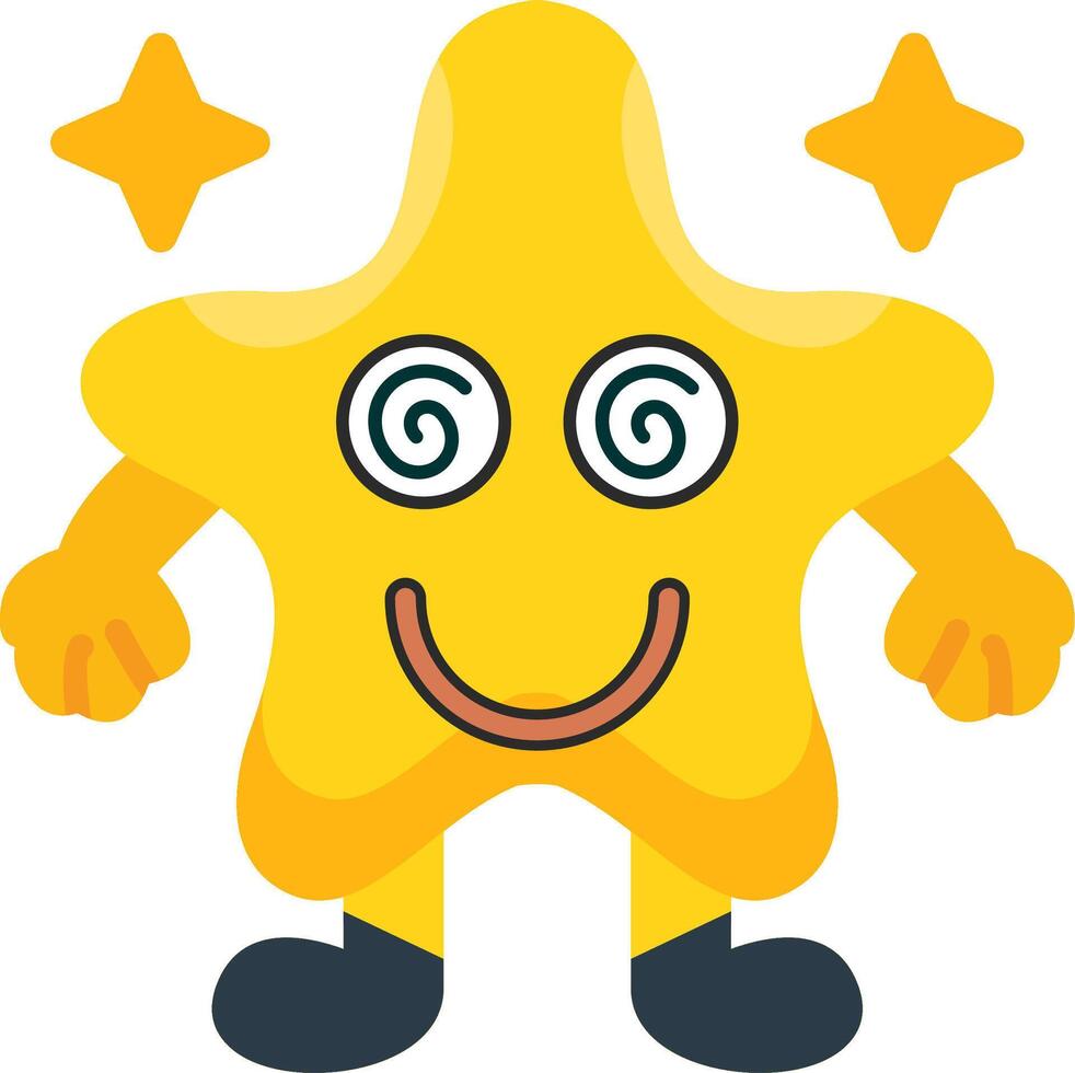 Hypnotized Star Eyes Colourful Face vector