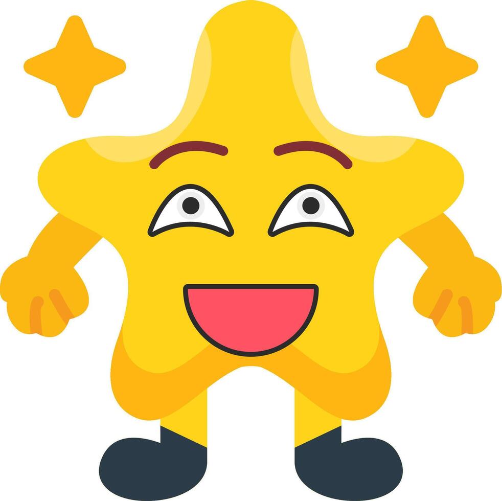 Happy Star Smile Colourful Icon vector