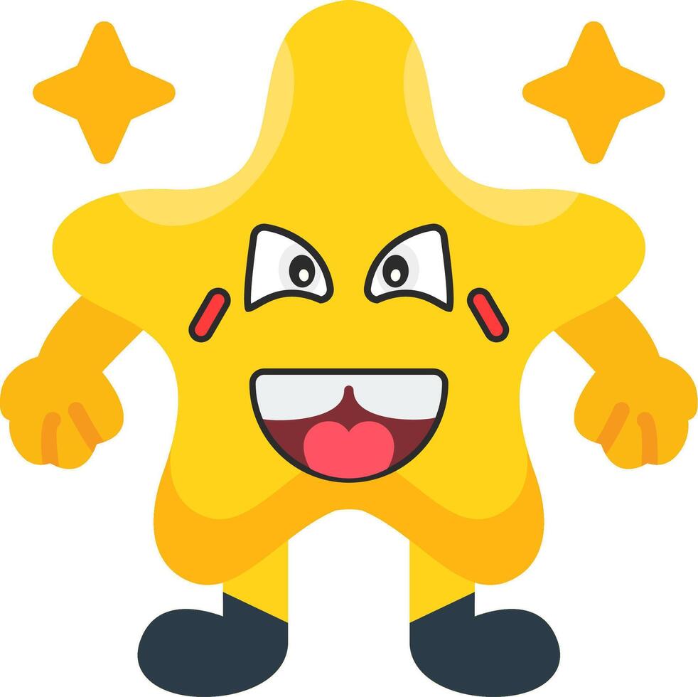 Laughing Star Emoji Colourful Art vector