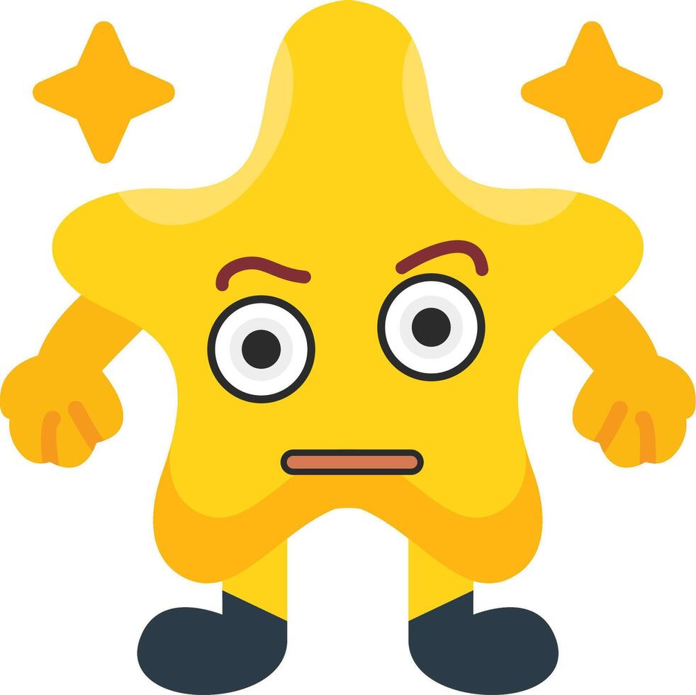 Eyebrows Raised Star Colourful Icon Face vector
