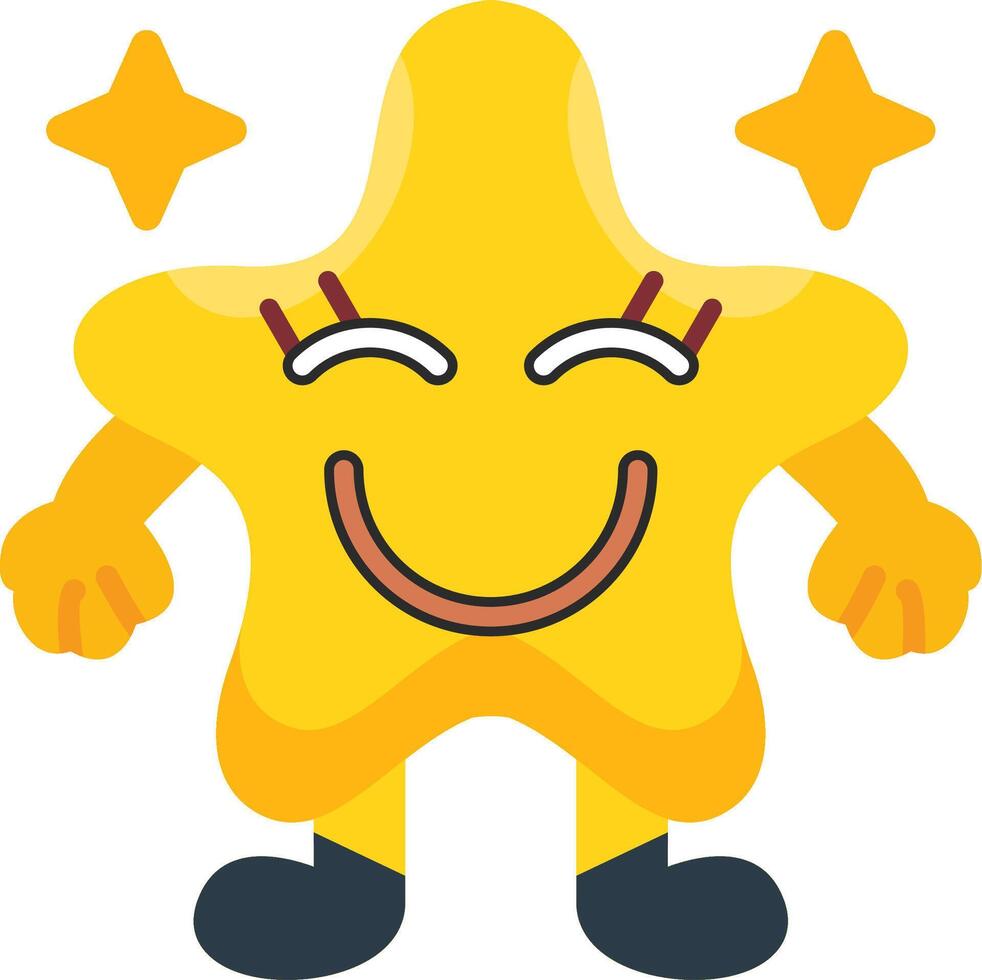 Happiness Star Mood Colourful Flat Art vector