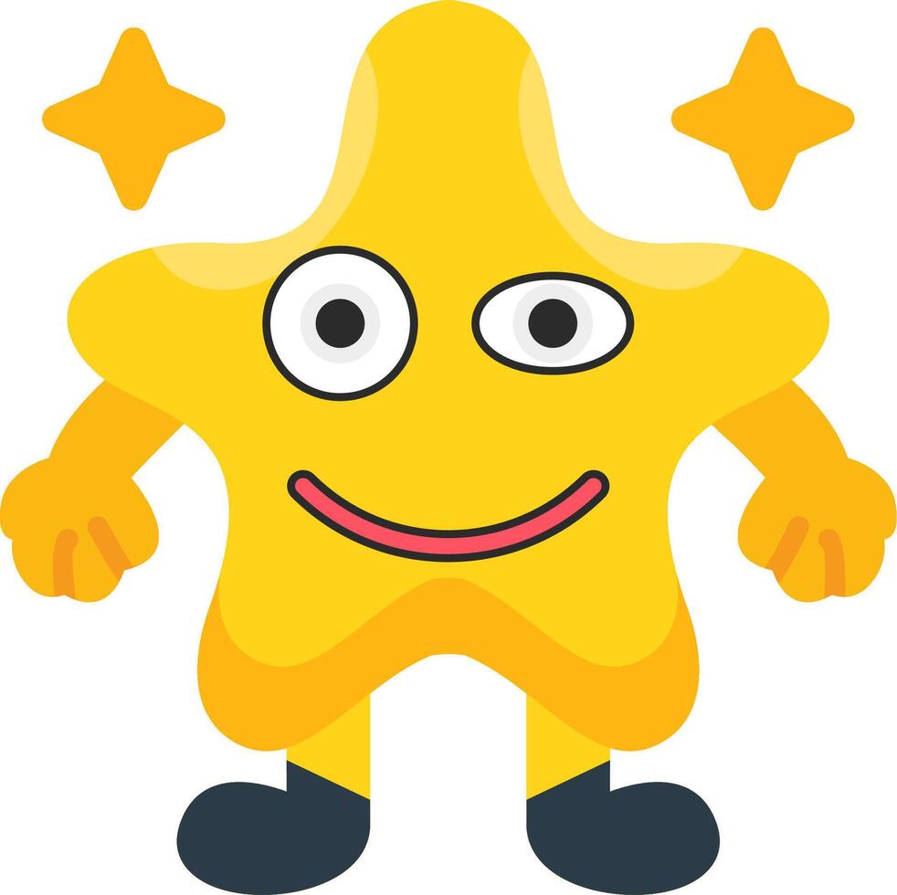 Flirty Star Eyes Colourful Flat vector