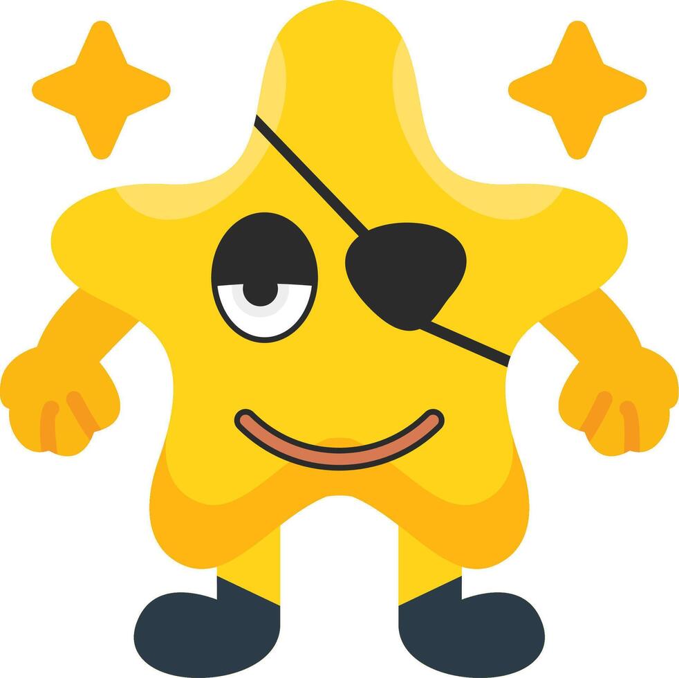 Pirate Star Eye Patch Colourful Flat vector