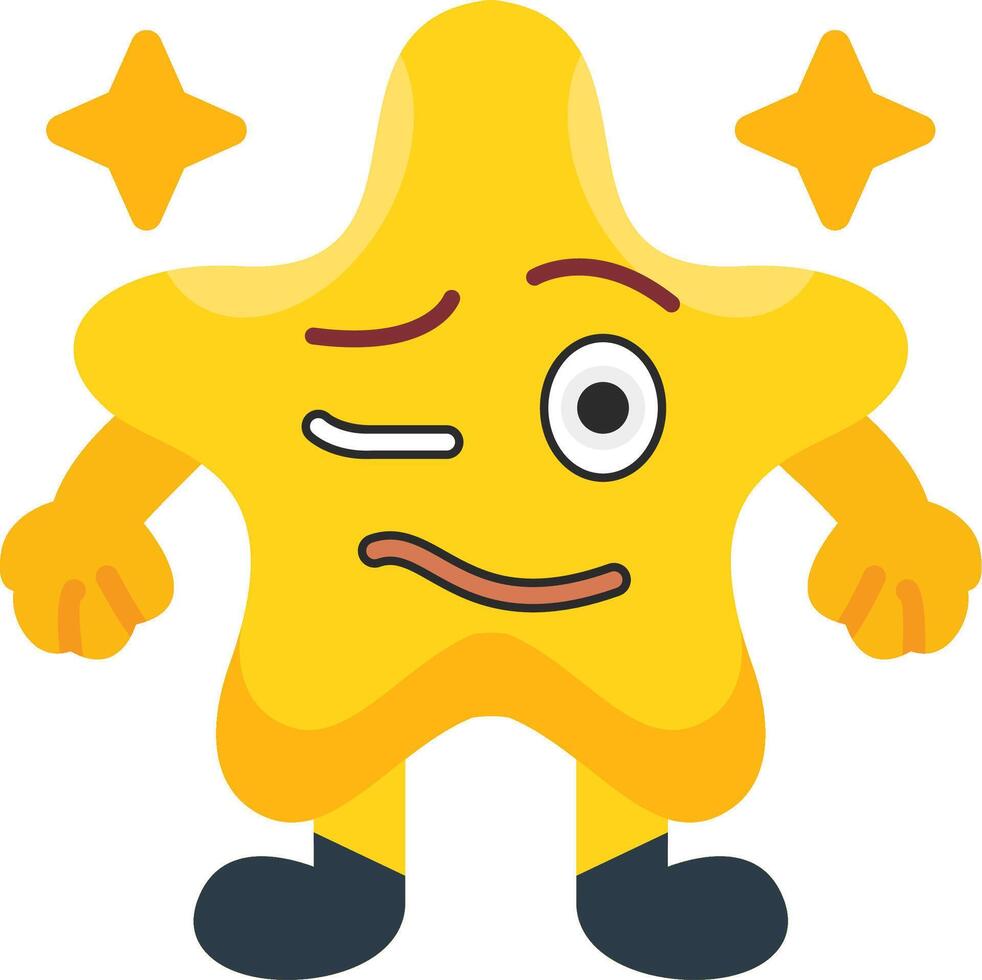 Woozy Star Face Colourful Dizzy Expression vector