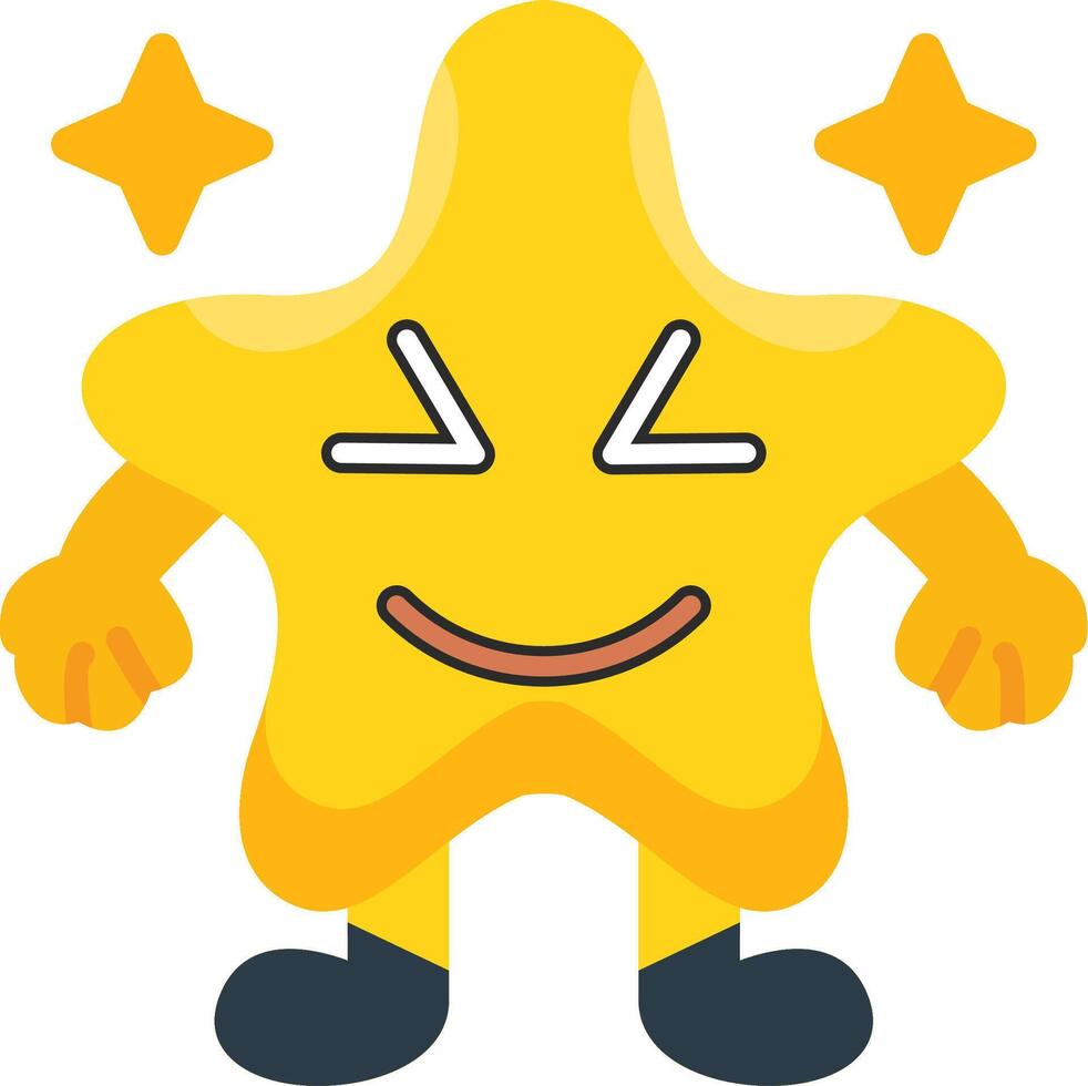 Cute Star Face Colourful Expression Icon vector