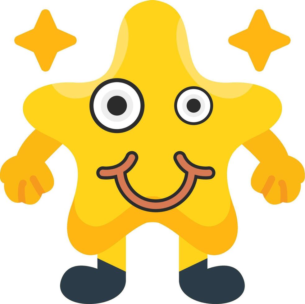 Zany Star Mood Colourful Funny Art vector