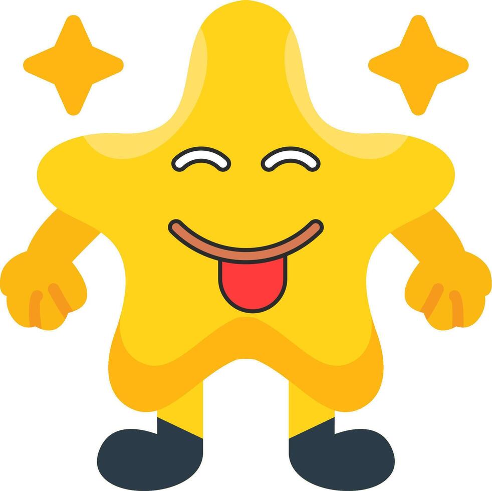 Sweet Star Expression Colourful Flat Design vector