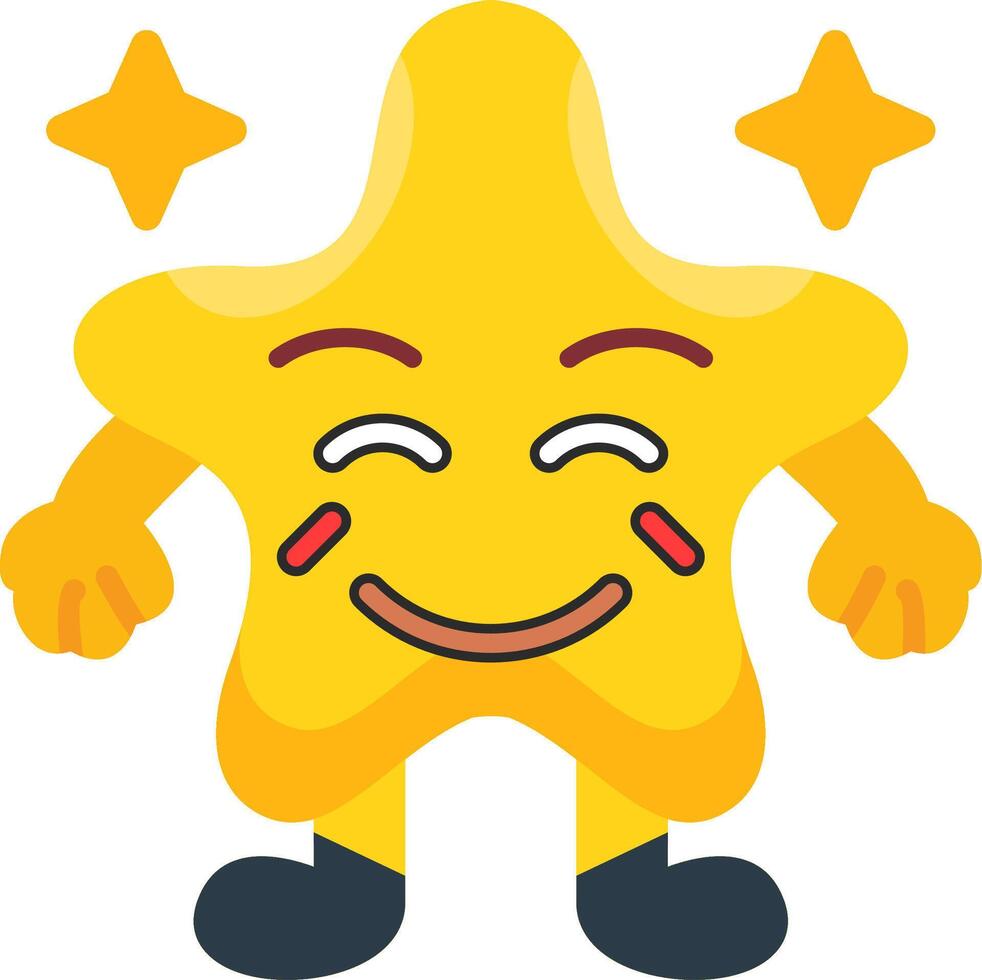 Joy Star Smile Colourful Happy Flat Icon vector