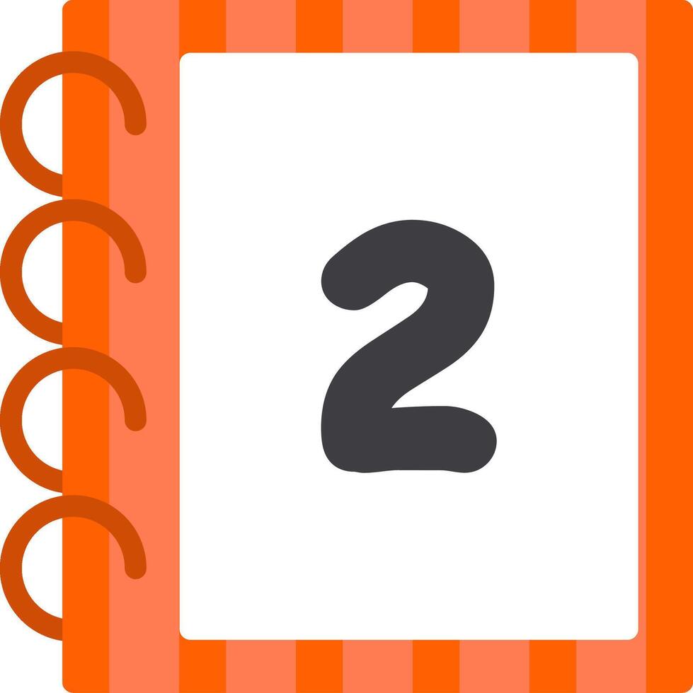 Colorful Flat Number Two Educational Icon vector