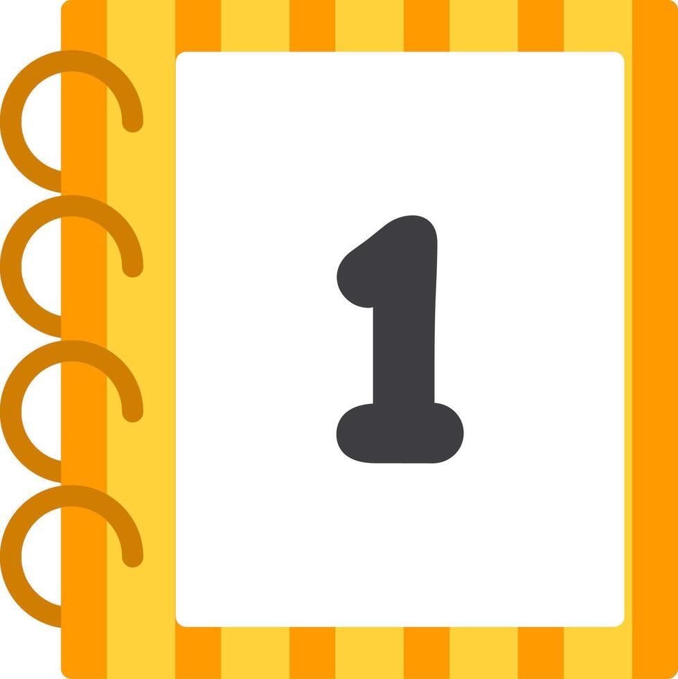 Bright Flat Icon One for Counting Book vector