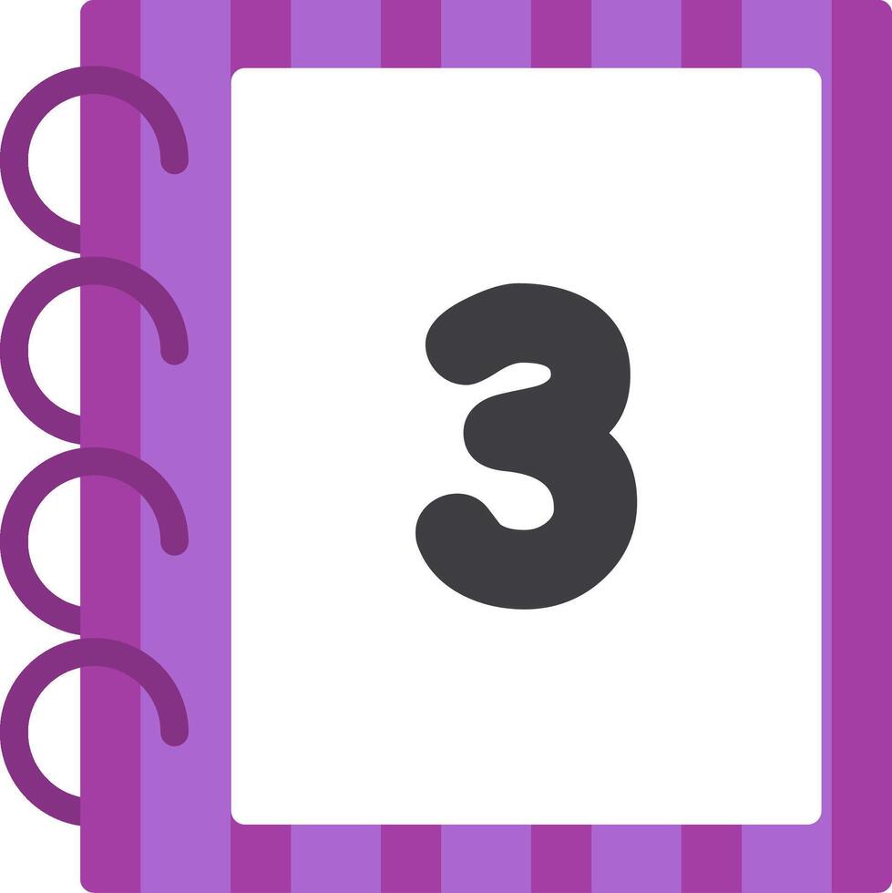 Flat Icon for Number Three Learning vector