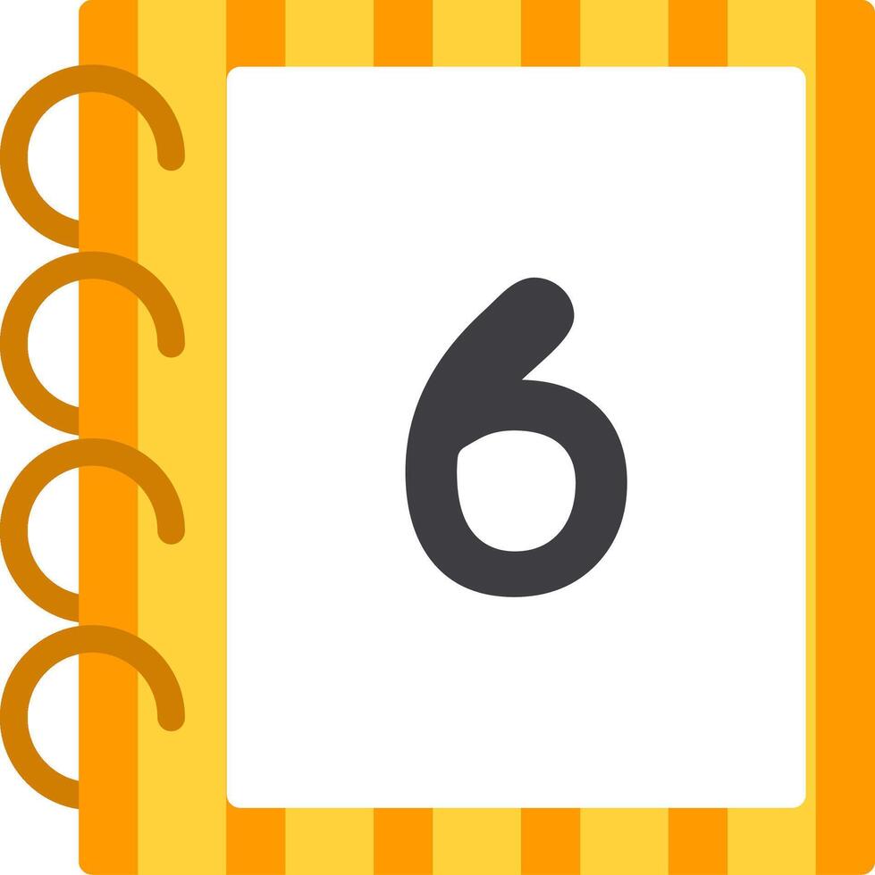Colorful Flat Number Six Icon for Children vector