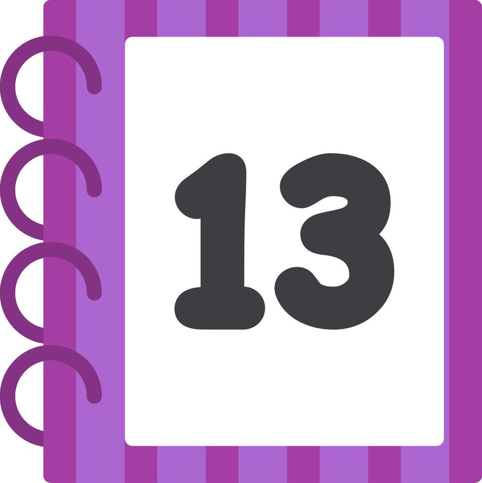Learning Number Thirteen Colorful Icon vector