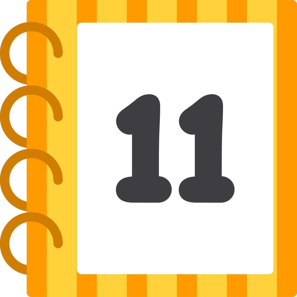 Flat Icon for Number Eleven Education vector
