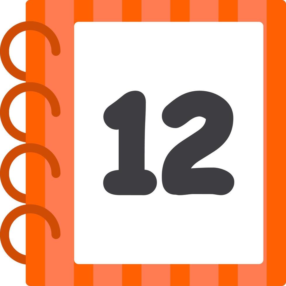 Colorful Flat for Number Twelve vector