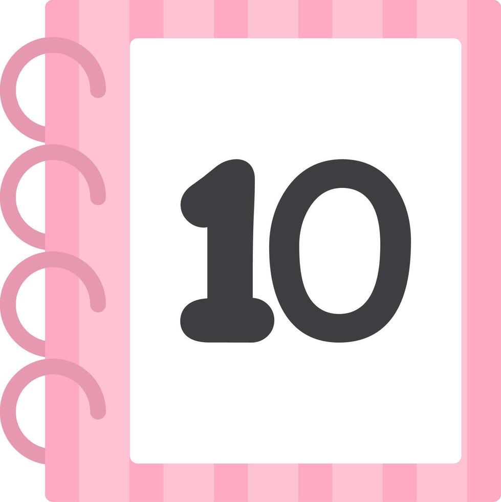 Bright and Colorful Flat Icon Ten vector