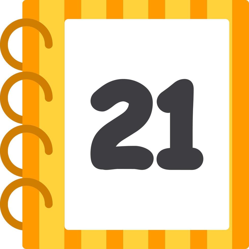 Flat for Twenty One Colorful Icon vector