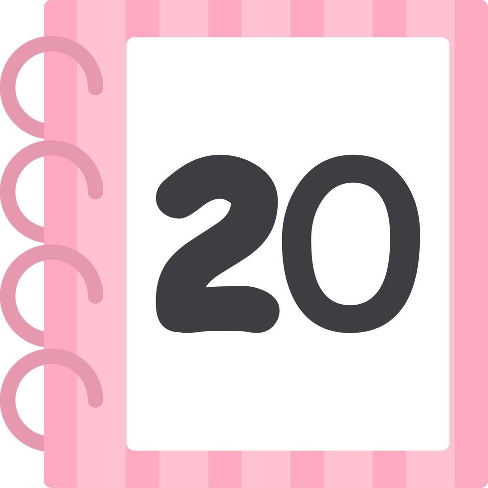 Fun Flat Number Twenty Education Design vector