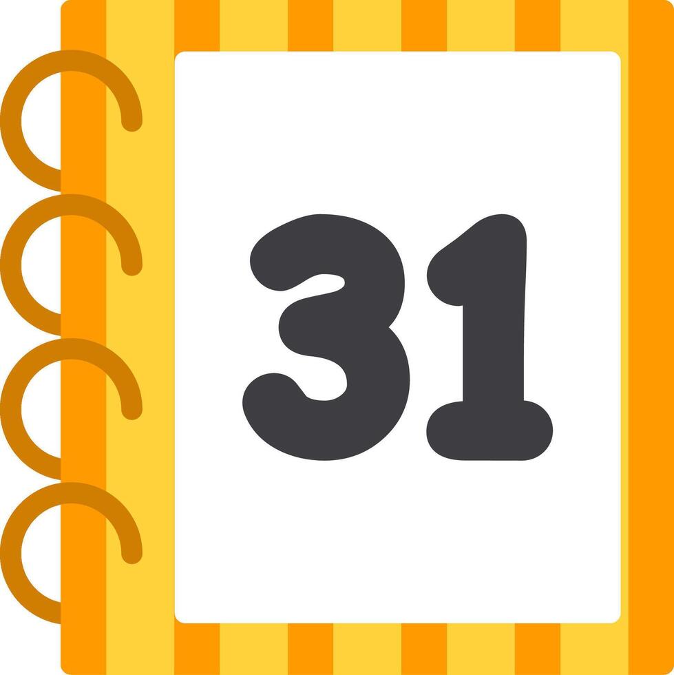 Flat Icon for Number Thirty One Fun vector