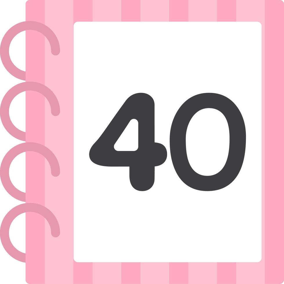 Bright and Flat Icon for Number Forty vector