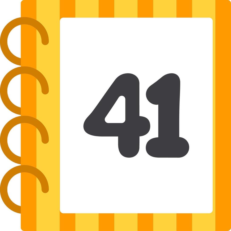 Flat Forty One Number Icon Design vector