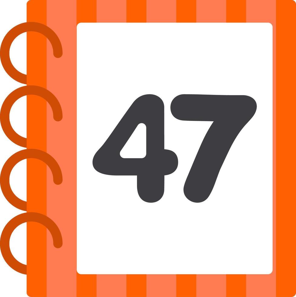 Flat Forty Seven Icon for Counting Book vector