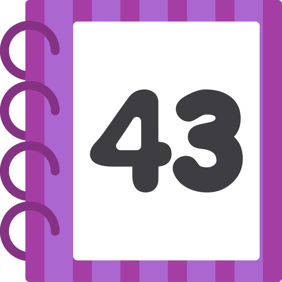 Fun Icon Flat Style Forty Three Number vector