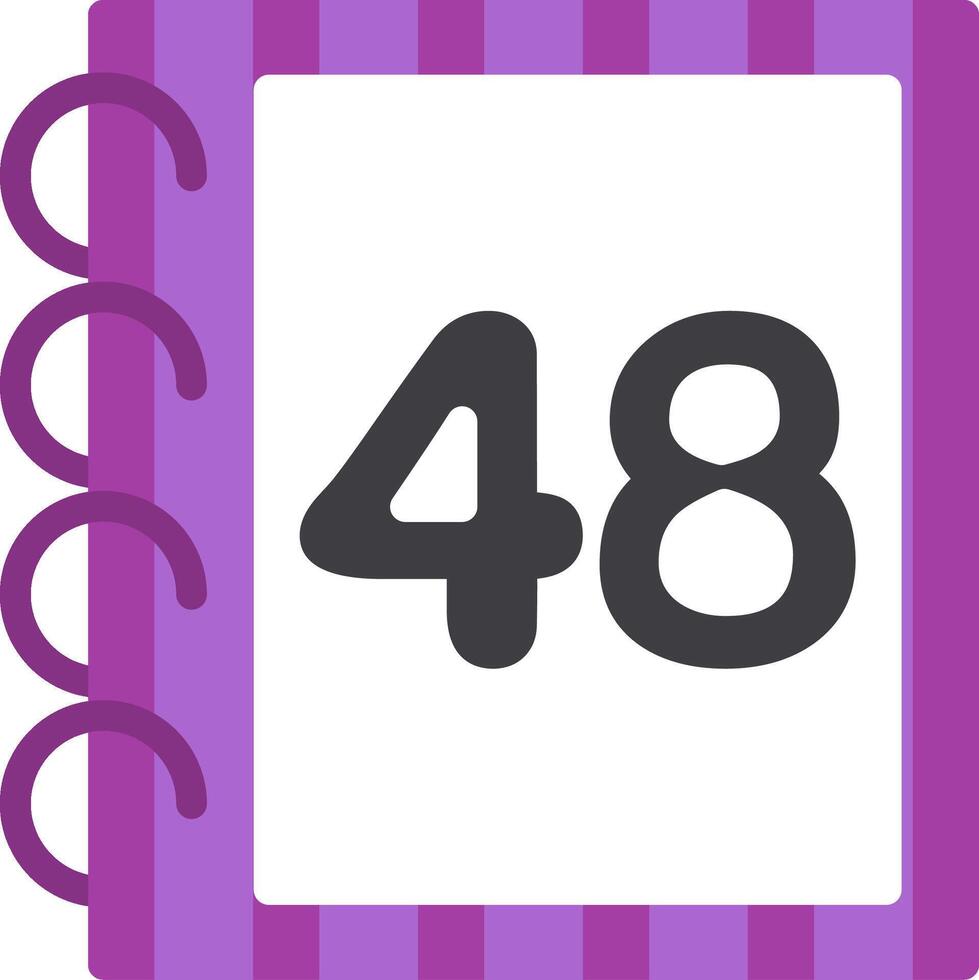 Forty Eight Number Icon in Flat Style vector