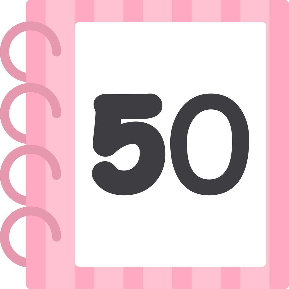 Fifty Number Learning Icon for Kids Flat vector