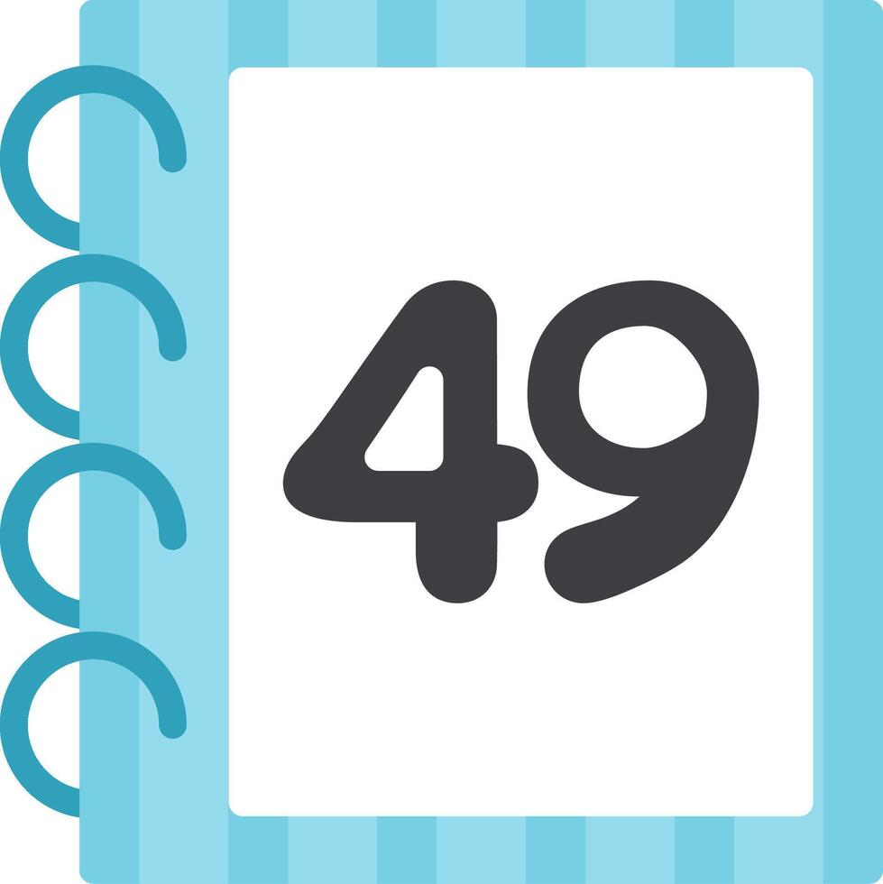 Colorful Flat Design Forty Nine Icon vector