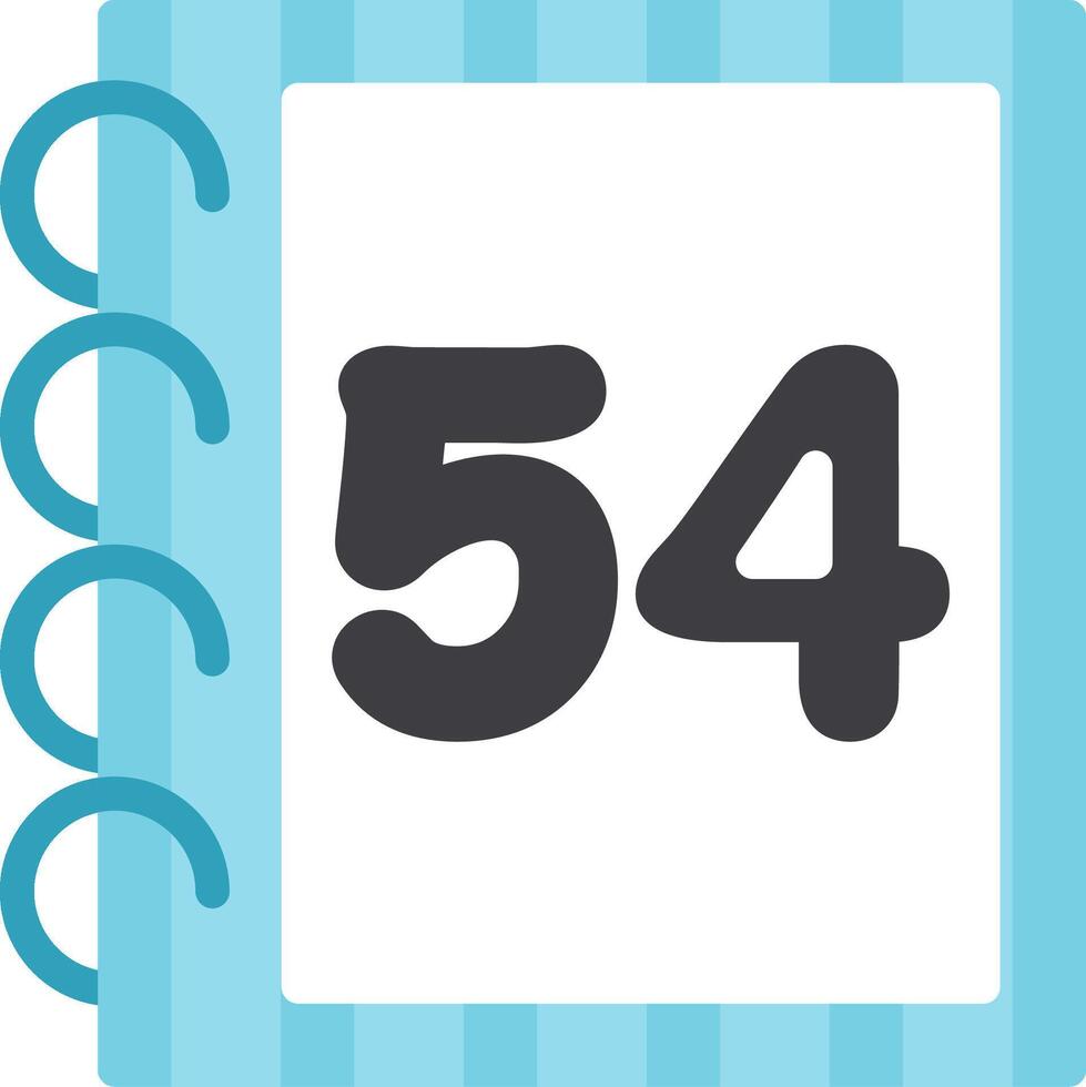 Flat Color Icon Fifty Four Number vector