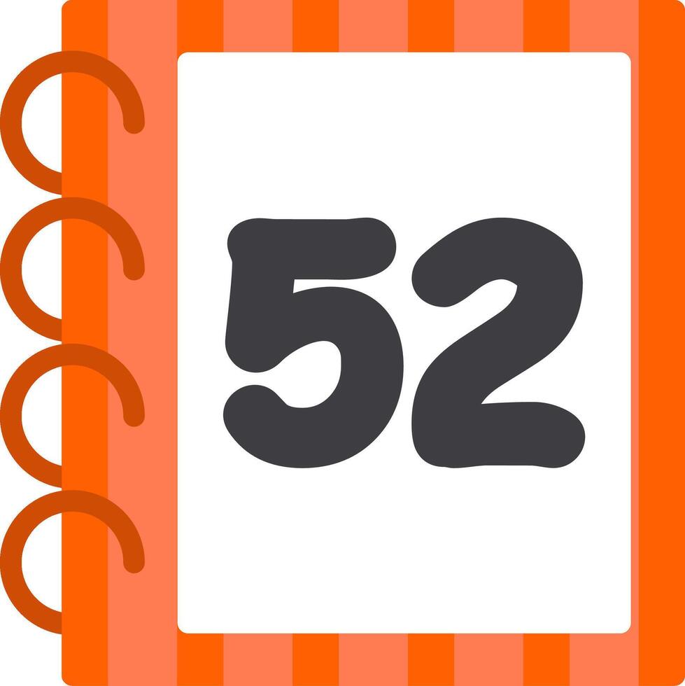 Colorful Icon Flat Style Fifty Two Number vector