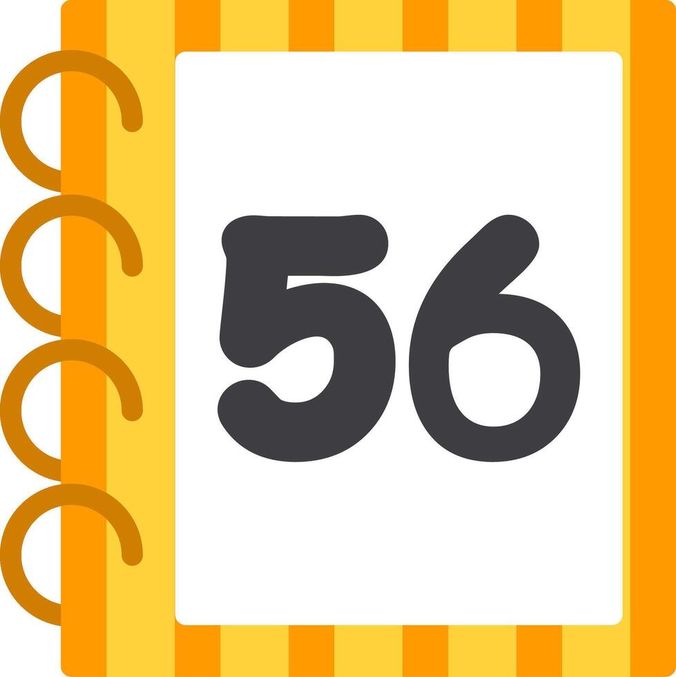 Flat Number Icon Fifty Six for Education vector