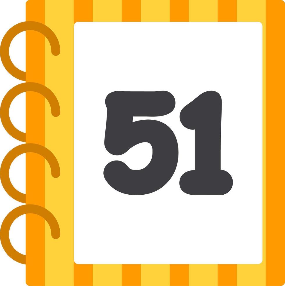 Flat Icon Design for Fifty One Number vector