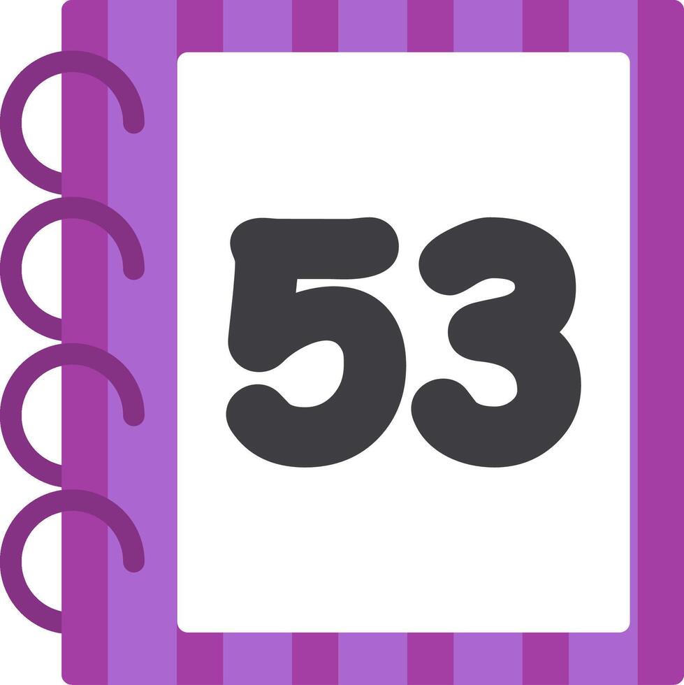 Educational Flat Fifty Three Number Icon vector