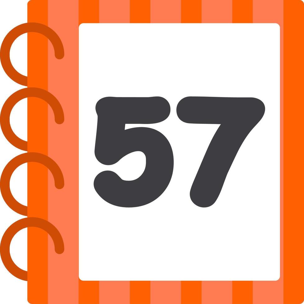 Colorful Fifty Seven Number Flat vector