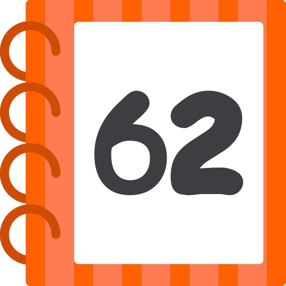 Educational Flat Icon Sixty Two vector