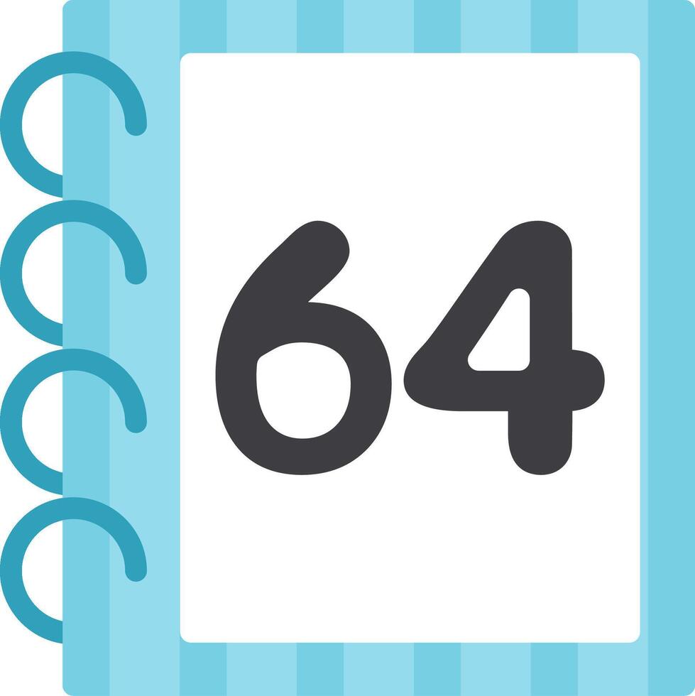 Colorful Flat Icon Sixty Four Number vector