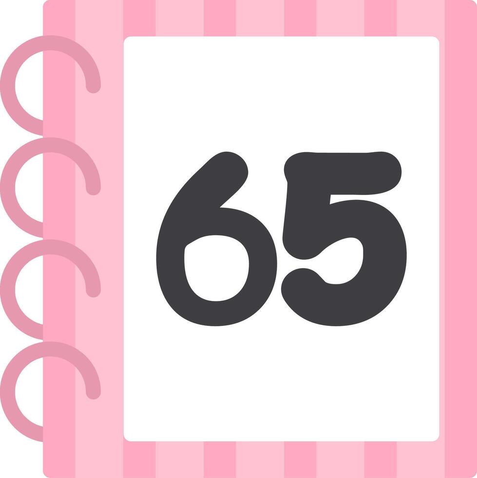 Learning Flat Sixty Five Number Icon vector