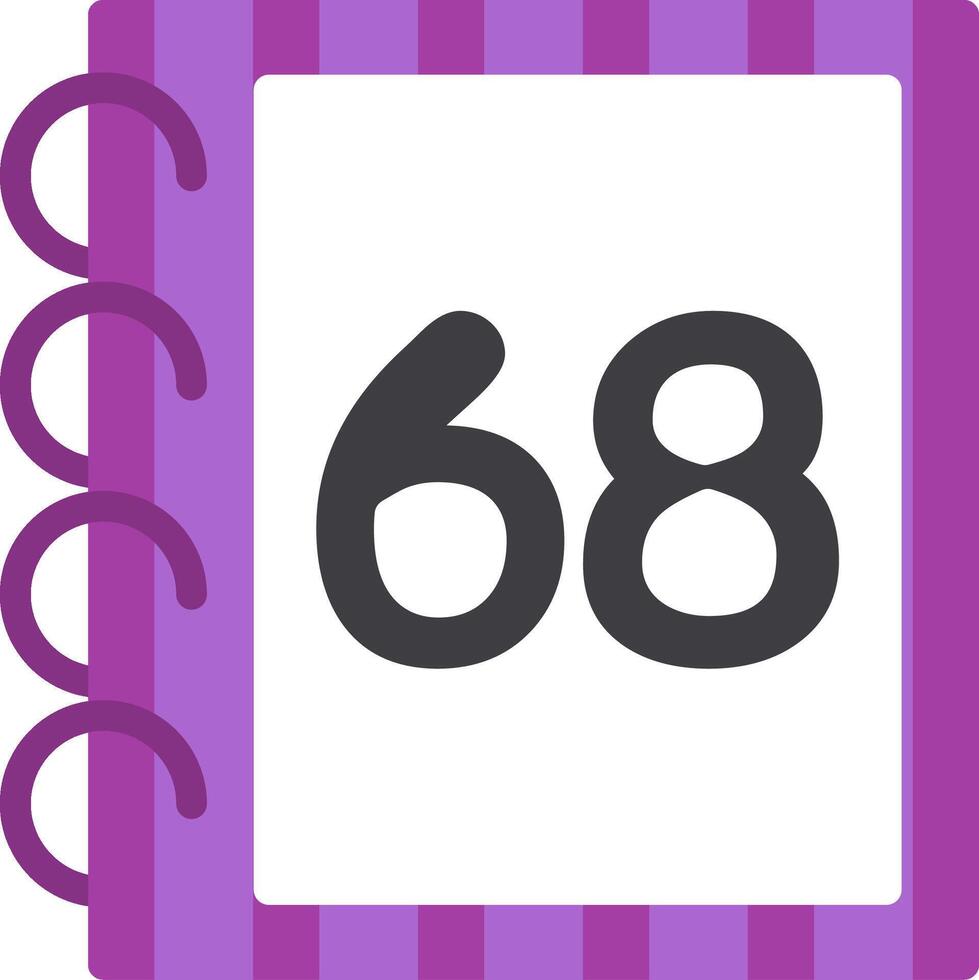 Flat Icon for Sixty Eight Number vector