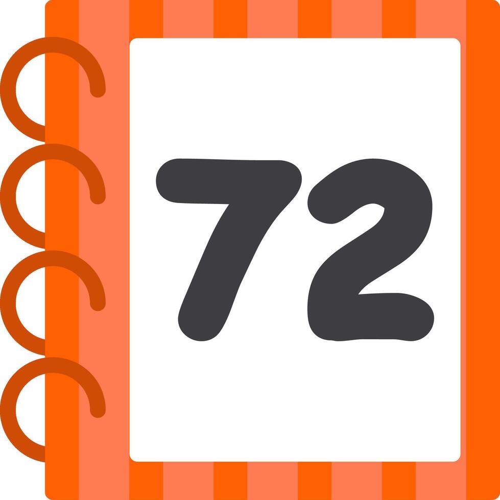 Bright Flat Icon Seventy Two Number vector