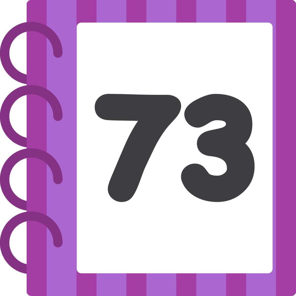 Colorful Flat Seventy Three Icon vector