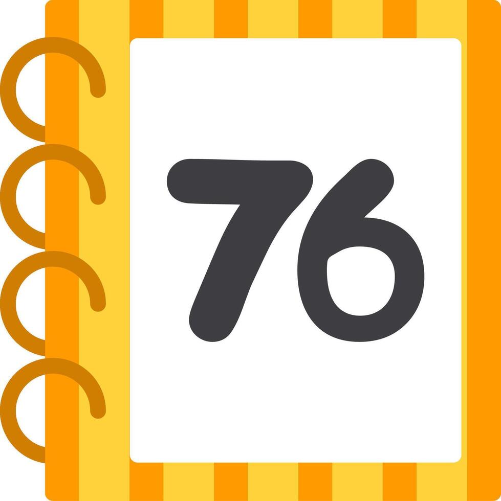 Kids Flat Icon Seventy Six for Counting vector