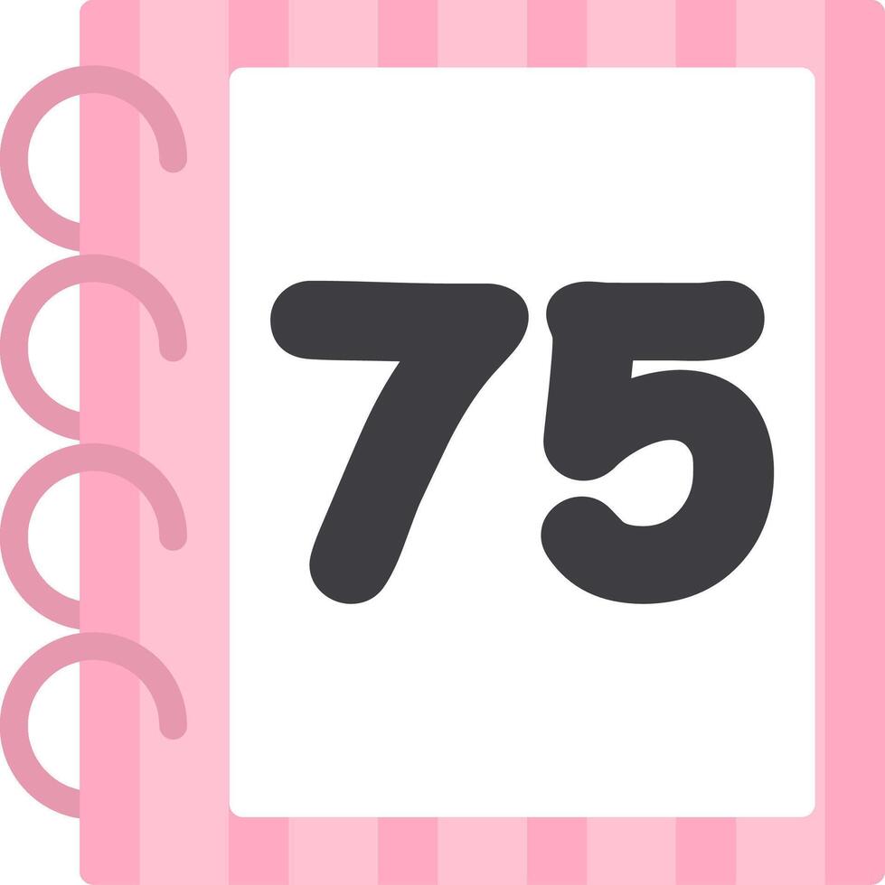 Flat Seventy Five Colorful Educational Icon vector