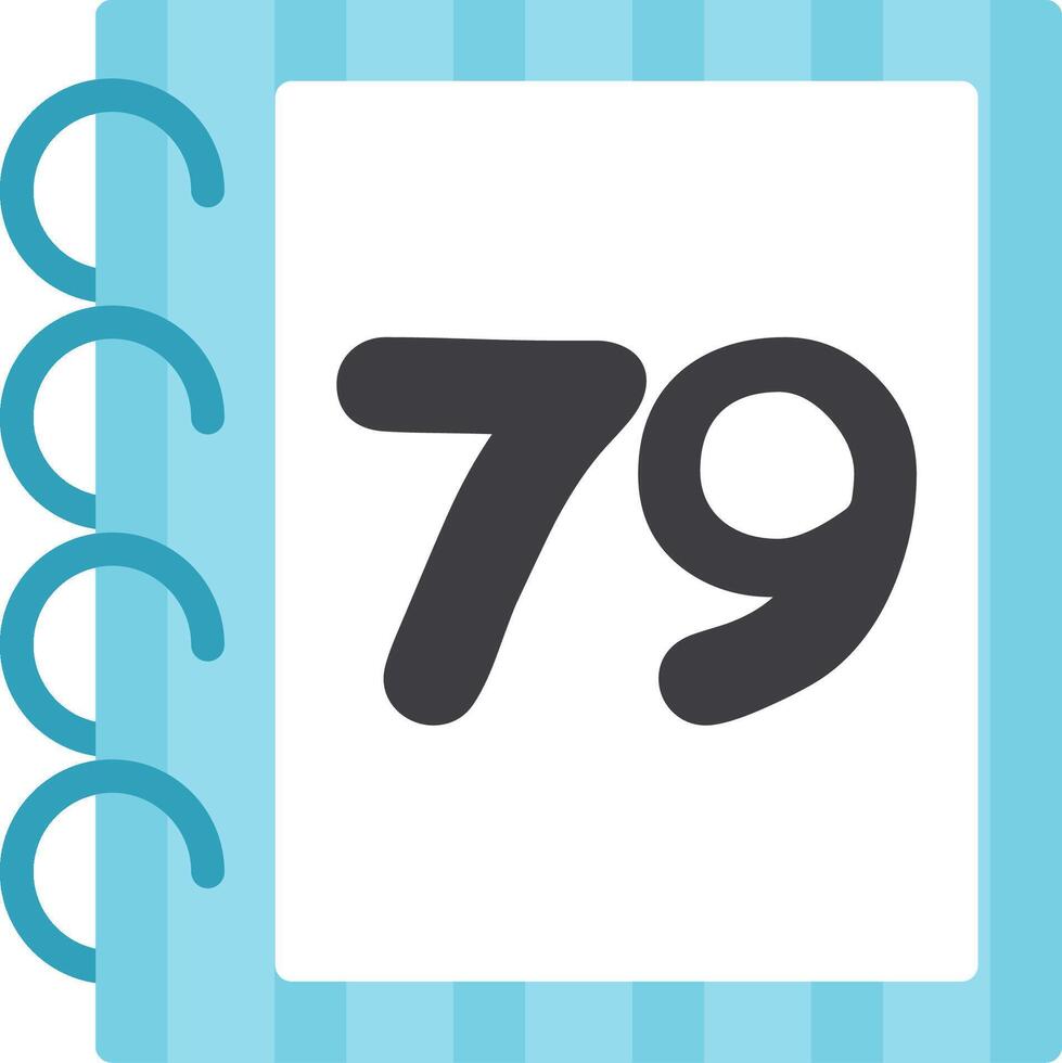 Seventy Nine Flat Number Design vector