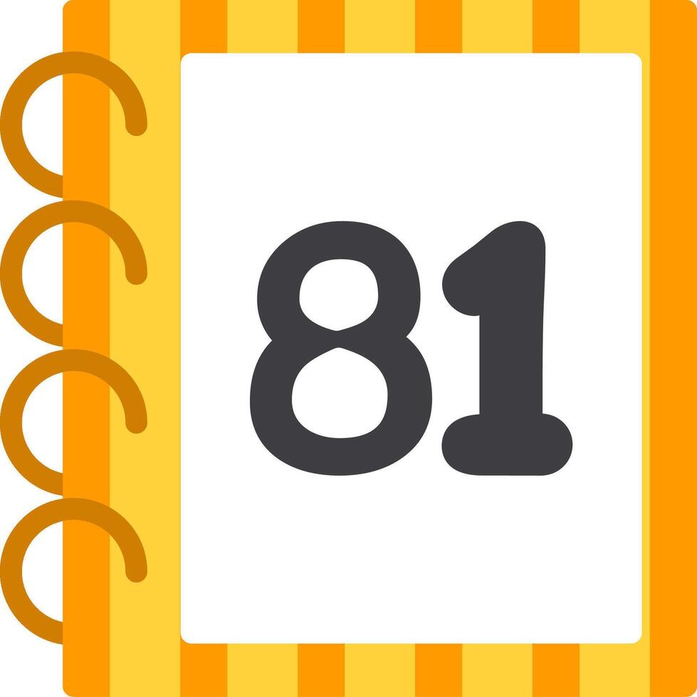 Bright Flat Eighty One Number Icon Design vector